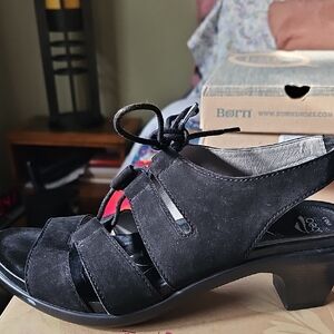 Born Black Strappy Heeled Sandals